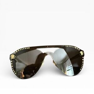 Versace Medusa Studded Shield Sunglasses | Made in Italy